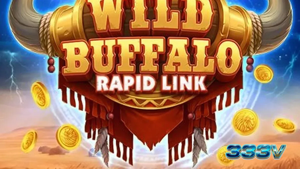 Tampilan visual slot Wild Buffalo: Rapid Link dengan latar belakang padang rumput.